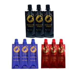 Black bull, blue bull, red bull honey 3 pouches each